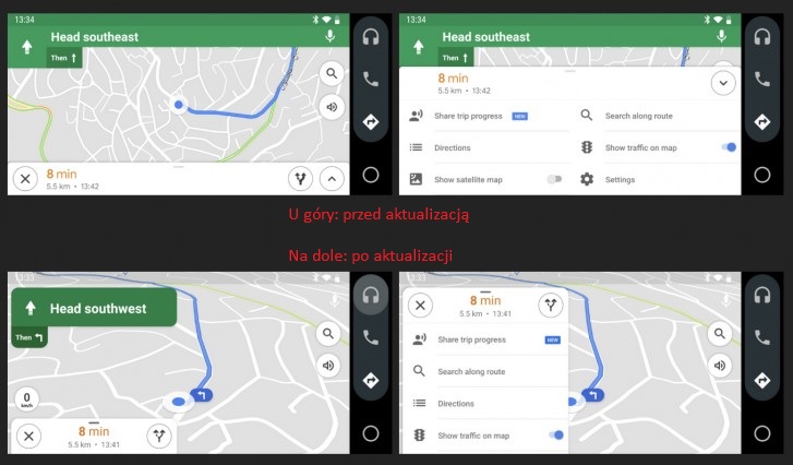 Mapy Google zaktualizowane pod kątem Android Auto