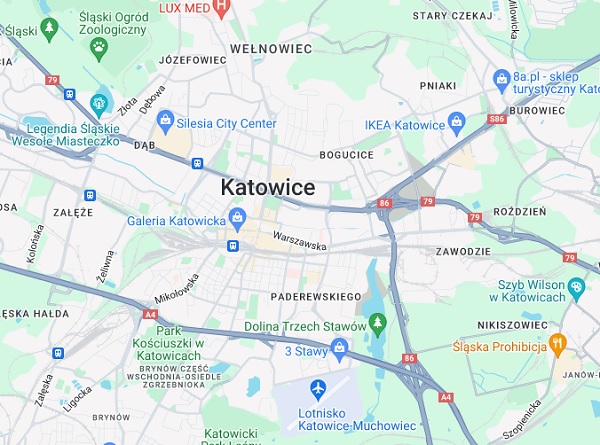 Mapa Katowic