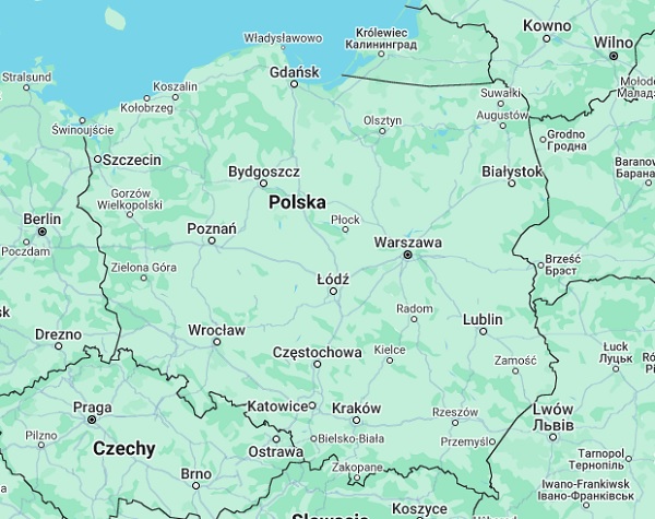 Mapa Google - Polska